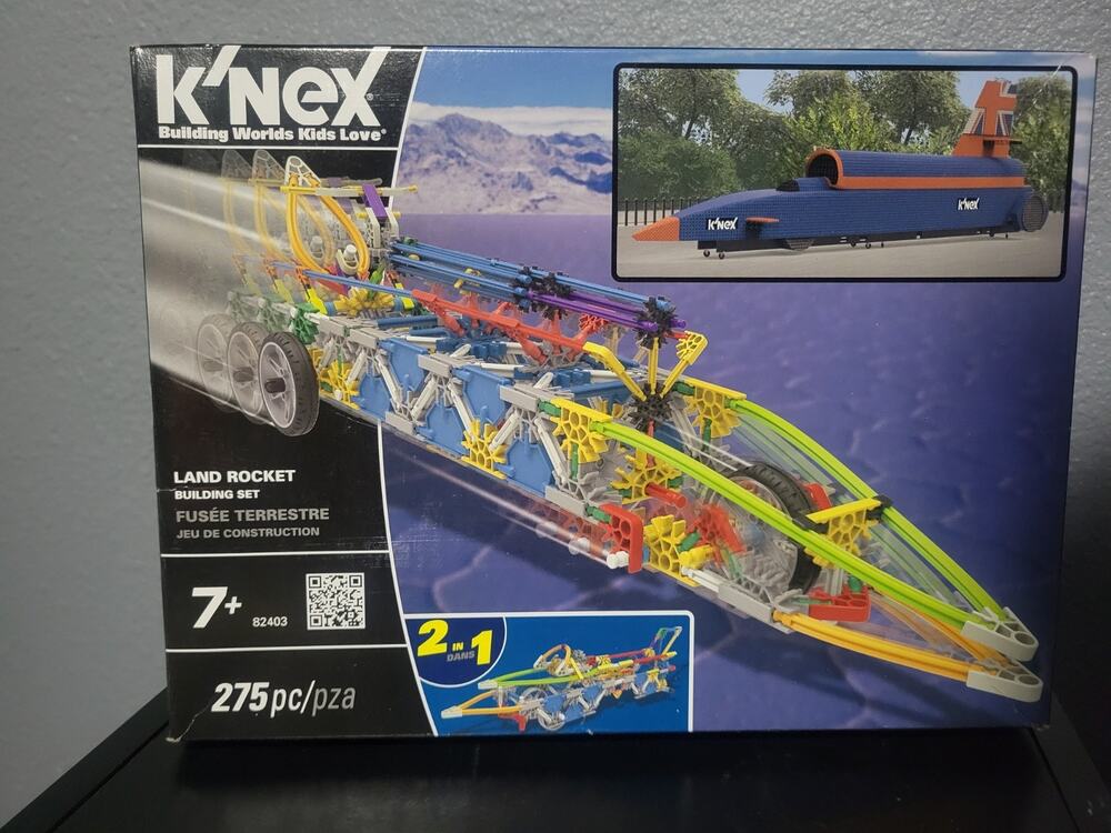 KNEX LAND ROCKET BUILDING SET 2 in 1 Set MACH SPEED CAR 275 Pieces
